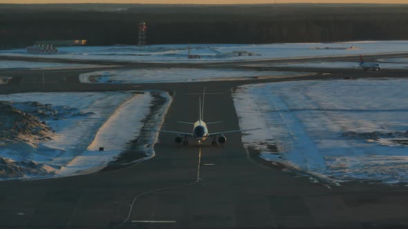 Plane Is Moving On The Taxiway 3