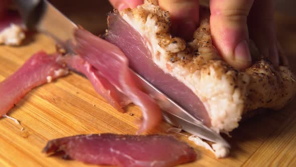 Cutting Mouthwatering Jerky with a Knife