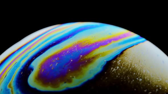 Virtual Reality Space with Abstract Multicolor Psychedelic Planet. Closeup Soap Bubble Like an Alien