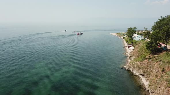 Aerial view of the Lake Baikal