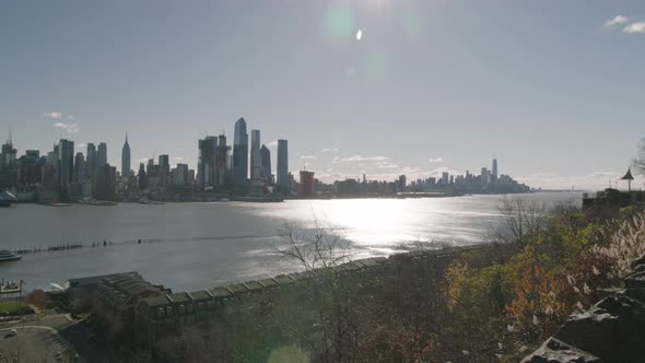 Manhattan New York City Skyline in the Daytime, View from New Jersey