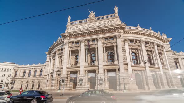 The Burgtheater is the Austrian National Theatre Timelapse Hyperlapse in Vienna