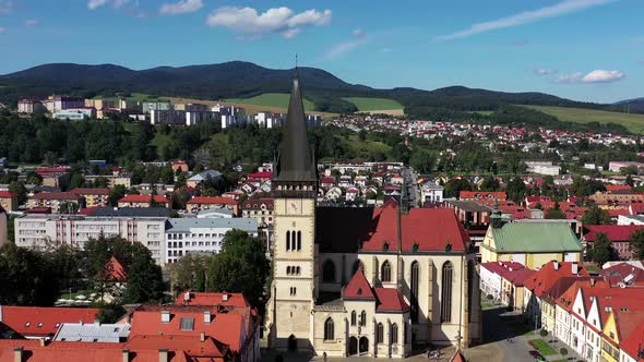 Aerial view of the beautiful city of Bardejov in Slovakia