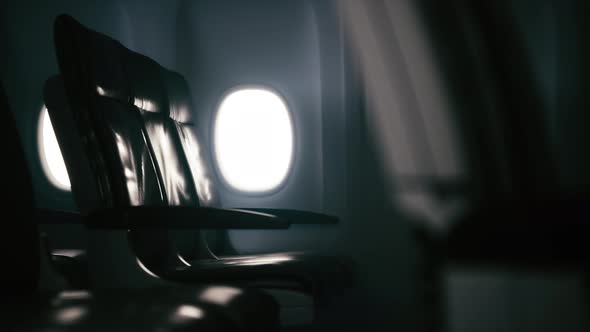 Empty Cabin Of A Passenger Plane