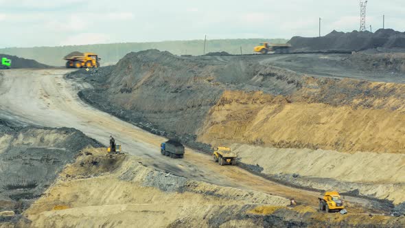 Timelapse Open Pit Coal Mining