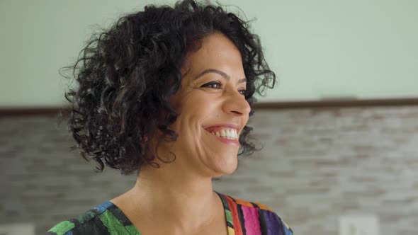 Beautiful black woman smiling