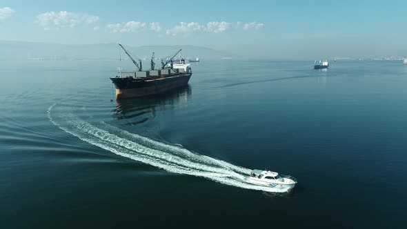 Sea B​oat Cargo Ships İnspection Cargo Ship, Boat at Sea