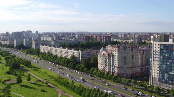 Saint Petersburg Russia Morning City Aerial 156