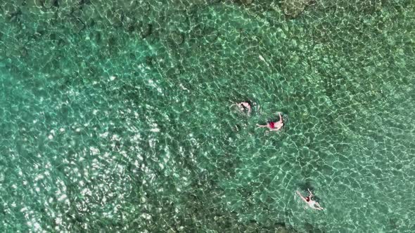 People swim in the azure sea aerial view 4 K5