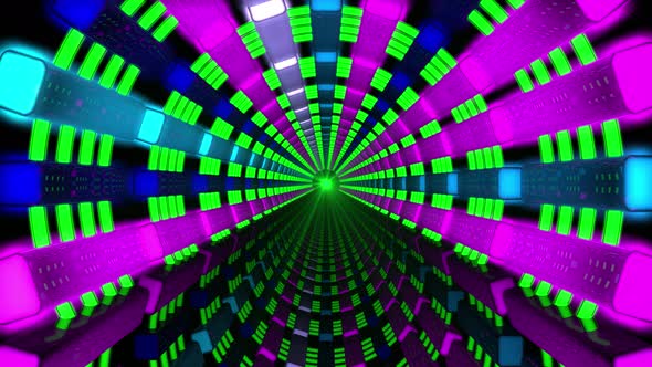 4 K Neon Bars Tunnel