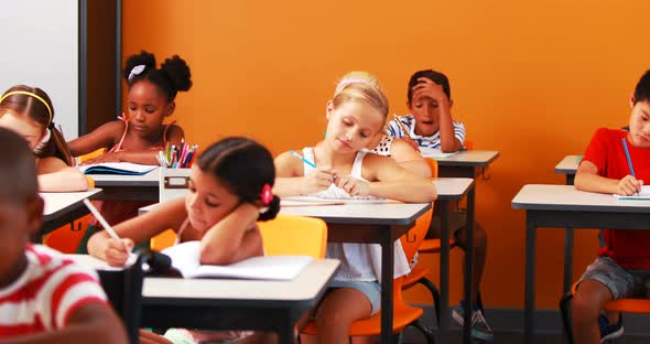 School kids doing their homework alt