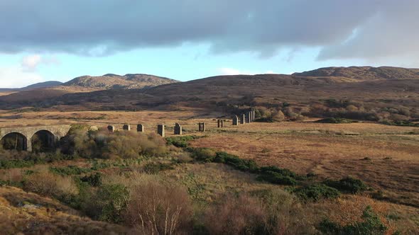 Aerial View of the Owencarrow Railway Viaduct By Creeslough in County Donegal  Ireland