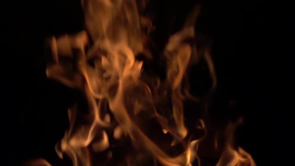 Yellow Wood Flames At Night alt