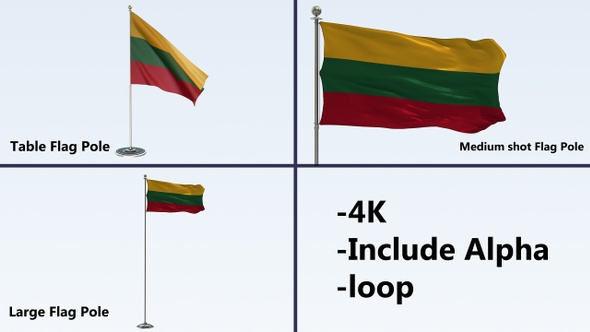 Lithuania  Flag Pack 4k-Loop 