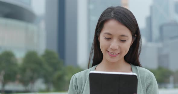 Asian woman use of tablet computer