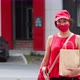 Portrait of a Courier Girl on the Street. - VideoHive Item for Sale