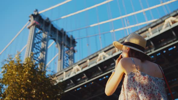 Young tourist with a camera in New York