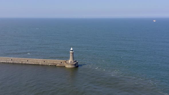 Tynemouth Breakwater and Lighthouse in the Summer