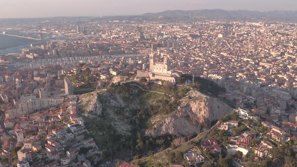 Aerial view of Notre Dame de la Garde, Marseille