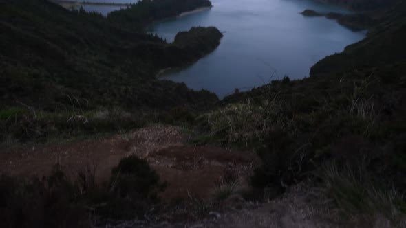 A shot revealing Lagoa do Fogo - São Miguel Island - Azores