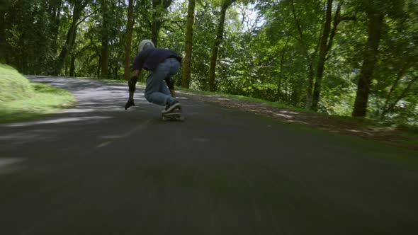 Skateboarder on summer day