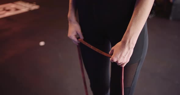 Female Athlete Doing Workout At Health Club