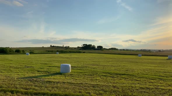 Rural landscape, fields at sunset