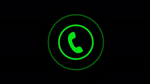 Green Color Phone Calling animation