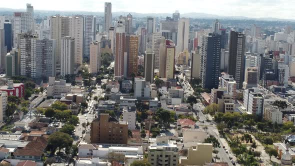 Downtown Curitiba Brazil. Landmark of city. Capital of Parana state.