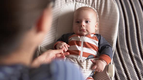 Over the Shoulder Face to Face Hold Childhood Motherhood Family