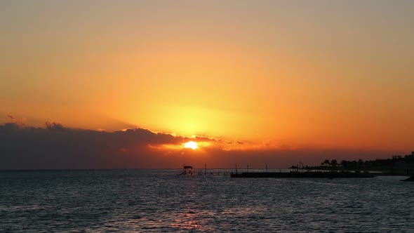 Beauty Landscape with Sunrise Over Sea