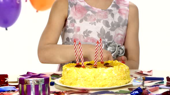 Birthday Cake Decorated with Candles for the Arrival of Guests