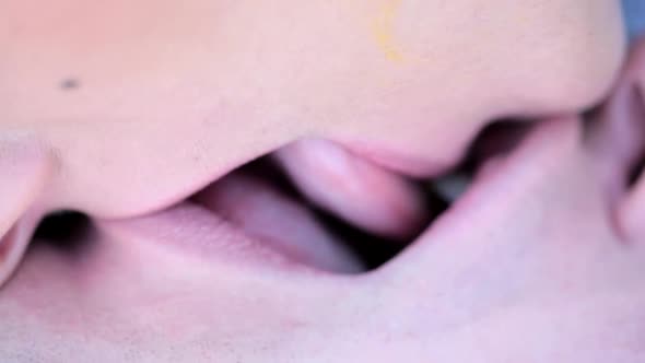 Couple Kiss Closeup