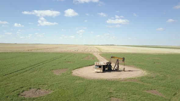 Aerial view of farmlands on Eastern Plains in the Spring.