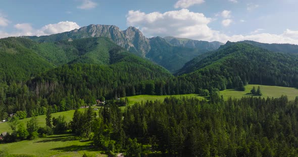 Aerial View of Zakopane in Tatra Mountains Beautiful Landscape and Houses at the Foot of the