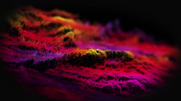 Animated Bright Landscape of Particles 3D