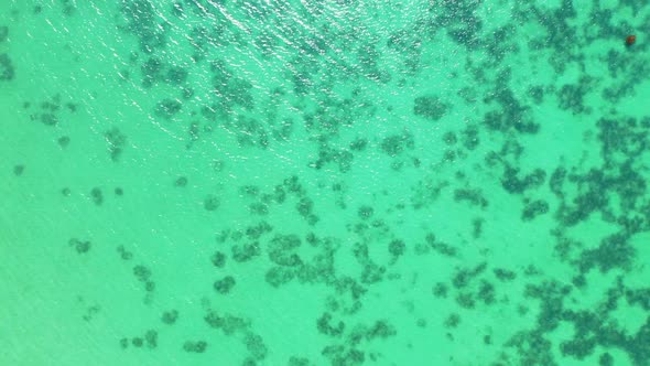 Aerial view travel of exotic lagoon beach time by blue sea with clean sand background of a dayout ne