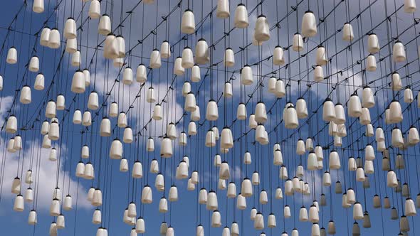 Lamps-Lamps Hang Decorations Against The Blue Sky 