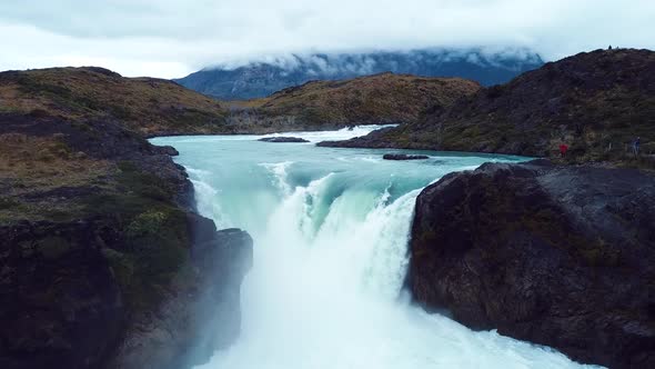 Salto Grande Waterfall In Torres Del Paine Park