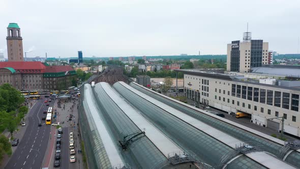 Forwards Fly Above Platform Sheds on Train Station