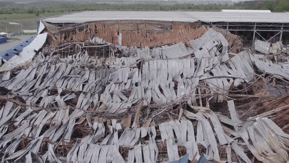 Bucha Ukraine  Warehouse Destroyed By War