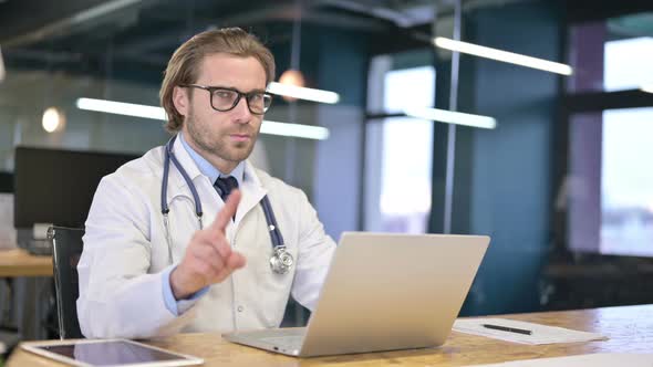 No By Restricting Doctor at Work, Gesture By Finger