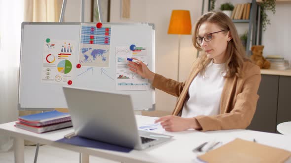 Cheerful Businesswoman Having Online Meeting