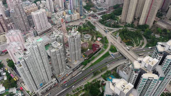 Top view of Hong Kong city