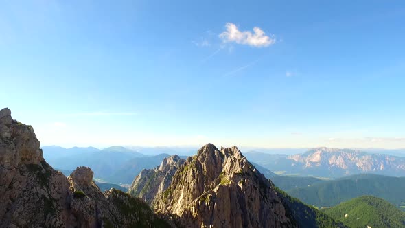 Rocky Sharp Mountains in Summer