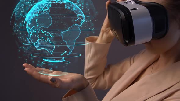 Young Woman Using a Virtual Reality Headset
