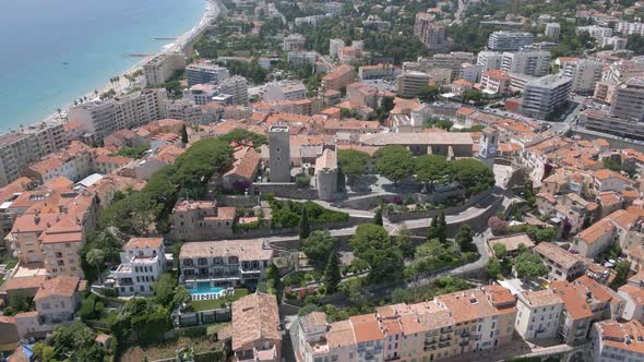 Aerial view of "Le Suquet" - the old quarter of Cannes, France