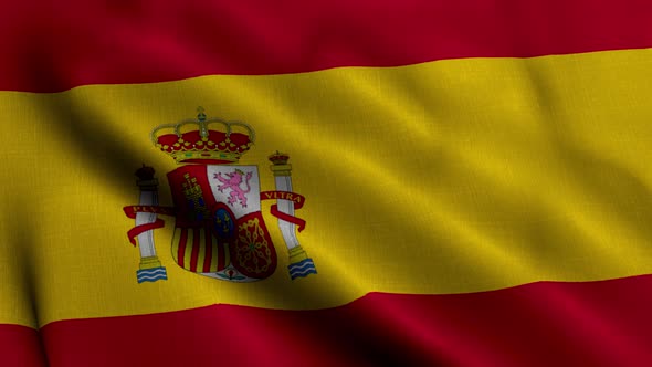 Waving Fabric Texture of the Flag of Spain