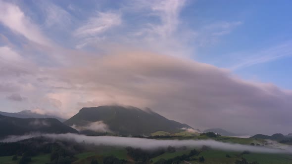 Morning Clouds Over The Mountainous Countryside, 4 K