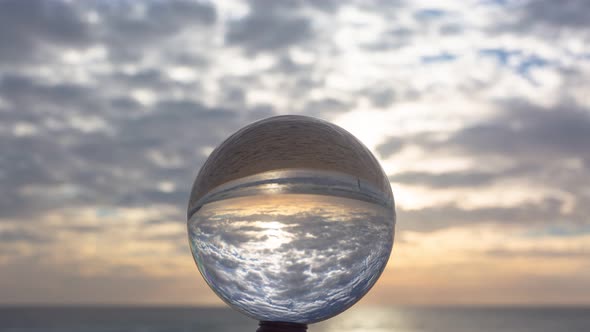 Time Lapse Scenery At Sunrise  Inside Crystal Ball